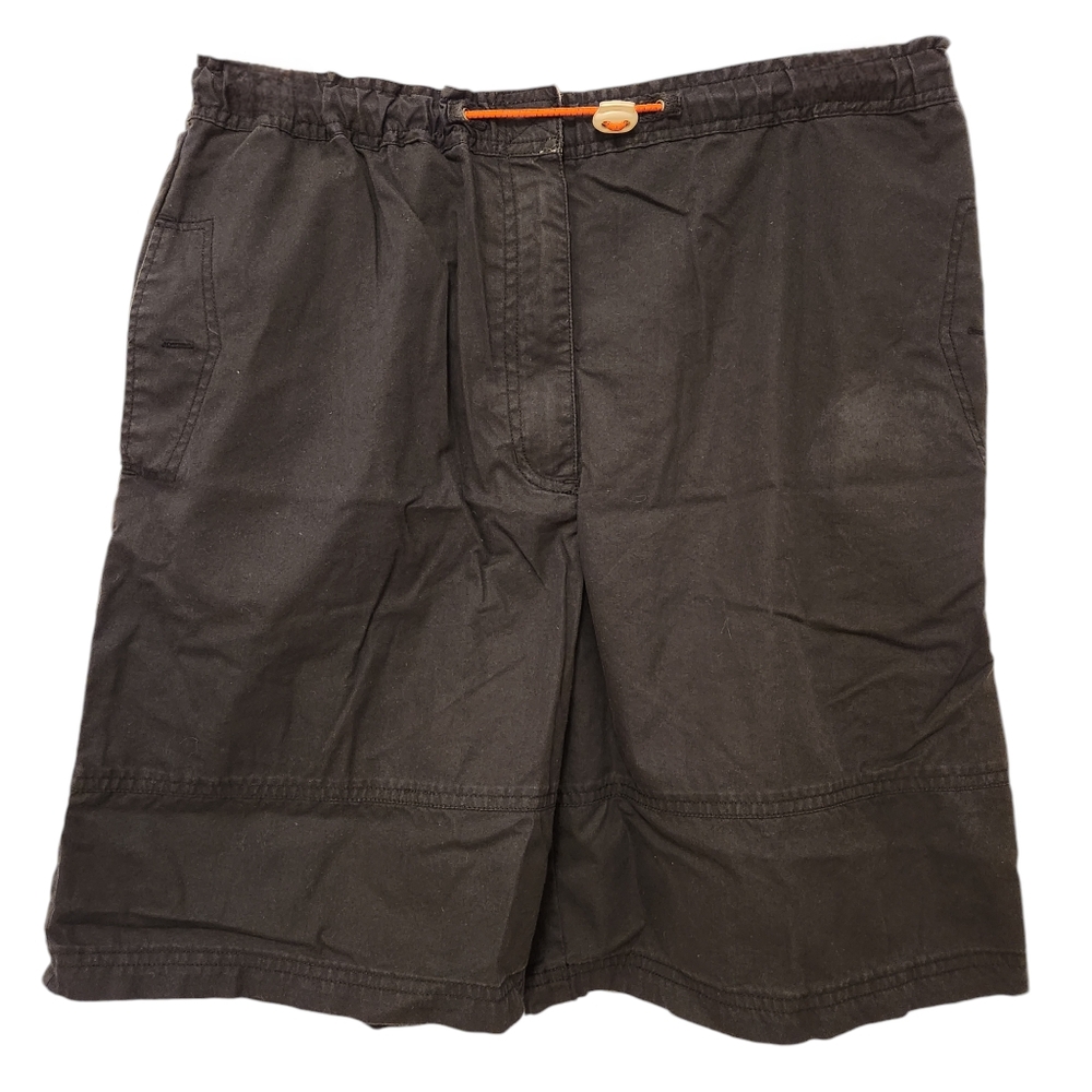 Crossroads Shorts Women's Size 12 Black Flat Front Chino Pockets RN#15099